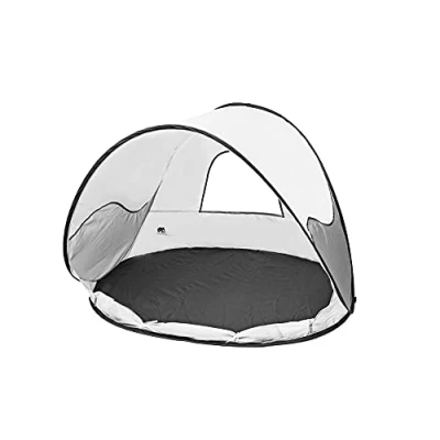 Image of DERYAN Beach Tent Pop up Silver Set Within 2 Seconds Protects Your Child Against The Sun and Insects 120cm x 90cm 80cm Including Carrying Bag
