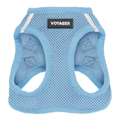 Image of Voyager Step In Air Dog Harness All Weather Mesh, Reflective, No Pull for Small, Medium Dogs, Cats Secure with Hook &amp; Loop Fastener, Buckle, Double D Rings Baby Blue, XXS