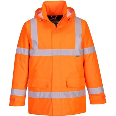 Image of Portwest Eco Hi Vis Winter Jacket Orange 4XL