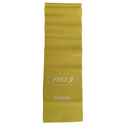 Image of FitKit Resistance Exercise Band 1.5M MEDIUM Pilates, Yoga, Rehab, Stretching, Strength Training