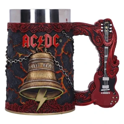 Image of Nemesis Now ACDC Hells Bells Tankard 15.7cm, Resin, Official Merchandise, Tankard, Beer Mug, Stainless Steel Insert, Cast in The Finest Expertly Hand Painted