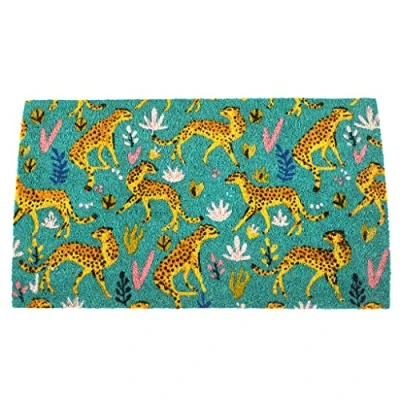 Image of Rex London Cheetah Print Non Slip Coir Doormat