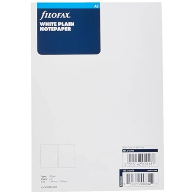 Image of Filofax A5 White Plain Notepaper