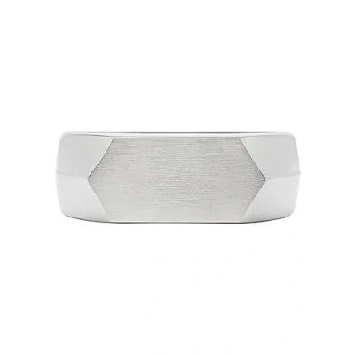 Image of Fossil Men&#039;s Ring, All Stacked Up Stainless Steel Signet Ring