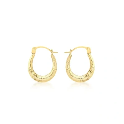 Image of Carissima Gold Women&#039;s 9ct Yellow Patterned Creole Earrings