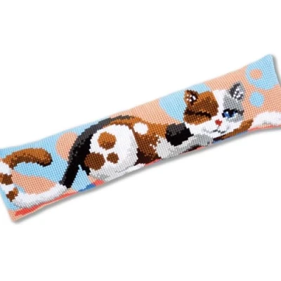 Image of Vervaco Cross Stitch: Draught Stopper: Cat, COTTON, NA, 80 x 20cm