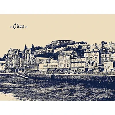 Image of Wee Blue Coo Oban Scotland City Art Print Poster Wall Decor 12X16 Inch