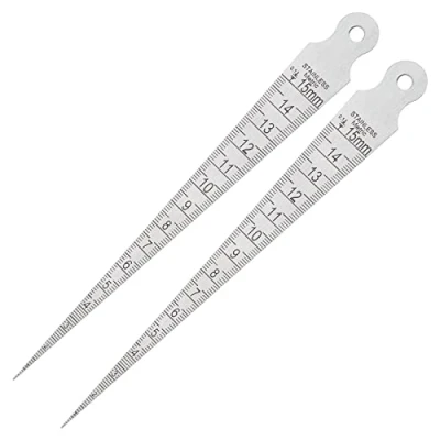 Image of Be In Your Mind 2Pcs Wedge Feeler Gauge Taper Gap Stainless Steel Welding Hole Measuring Tool for Inner Diameter etc.