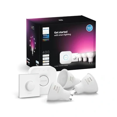 Image of Philips Hue GU10 Smart Spotlight (2 Pack) White and Colour Ambiance