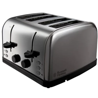 Image of Russell Hobbs 18790 Futura 4 Slice Steel Toaster