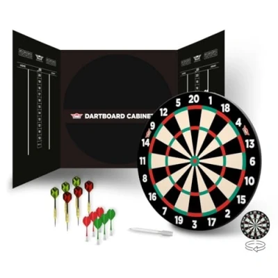 Image of Bull&#039;s Magnetic Paper Dartboard Cabinet Set Dart Scoreboard 2 in 1 and