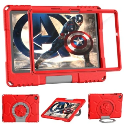 Image of Kids Case for Samsung Galaxy Tab A9 Plus 11 inch 2023 with Screen Protector, Mansiruyi Shockproof A9+ Tablet Handle Stand (SM X210/X216/X218) Red