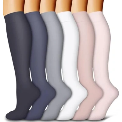 Image of Gcbiger Compression Socks for Men &amp; Women 7 Pairs Circulation 15 20 mmHg Best support Athletic, Nurse, Medical, Running (6Pack A 1, L XL)