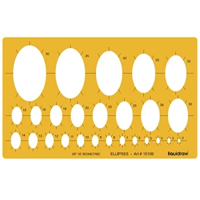 Image of Liquidraw Circle Template Stencil Ellipse Oval Triangle Square Hexagon Geometry Shapes Templates For Drawing Rulers Technical Drafting Stencils Engineering Architecture (26 Ellipses)