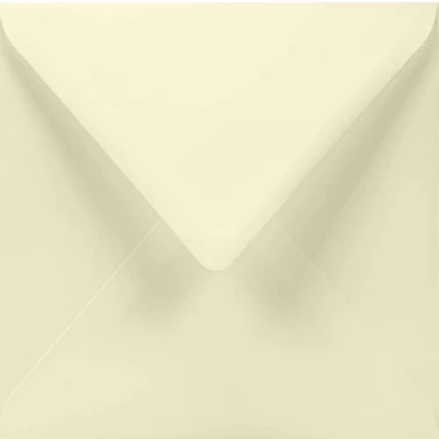 Image of Netuno 100 Elegant Square Ivory envelopes DIN 155x155mm 6.10x6.10 inches 100gsm Lessebo Smooth gummed Pointed Flap no Window Ideal for Invitation Christmas Wedding RSVP’s Voucher Greeting Cards