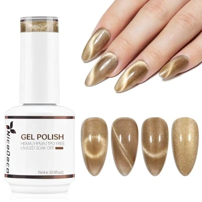 Image of Nicedeco Cat Eye Gel Nail Polish, 15ML UV/LED Soak Off Hema free, Cruelty Vegan, Art Manicure Pedicure, Salon &amp; Home Use Long Lasting Easy to Apply 294