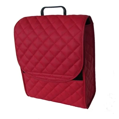 Image of TEXMAR LTD Luxury Car Van Truck HIGH RED Leather Boot Tidy Organiser Fits all Models
