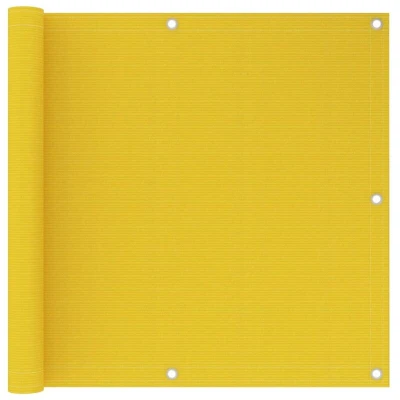 Image of vidaXL Balcony Screen Yellow 90x600 cm HDPE