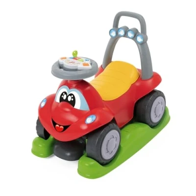 Image of Chicco Billy Quattro, 4 in 1 Evolutionary Game, Riding, First Steps, Rocking, Push&amp;Go, Electronic Steering Wheel with Lights and Sounds, Made Italy, Parts 80% Recycled Plastic, Toys for Children