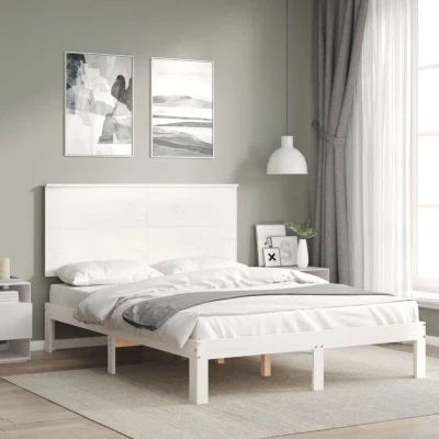 Image of vidaXL Bed Frame without Mattress White 120x200 cm Solid Wood Pine