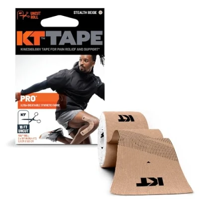Image of KT Tape Unisex Adult Pro Kinesiology Synthetic Therapeutic Sports 15 Feet Uncut Roll Stealth Beige