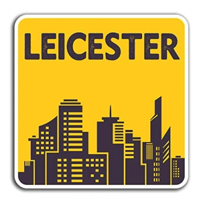 Image of 2 x 10cm Leicester England Vinyl Stickers Travel Sticker Laptop Luggage #32762 (10cm Wide)