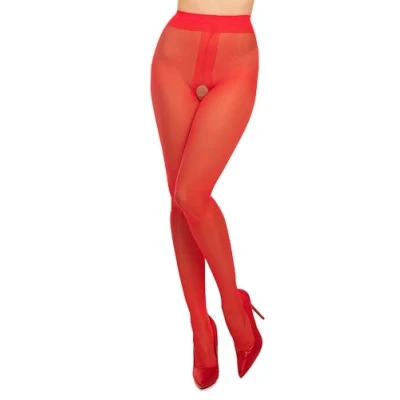 Image of GLAMORY Women&#039;s Ouvert Tights, 20 denier, red, 4XL Große Größen