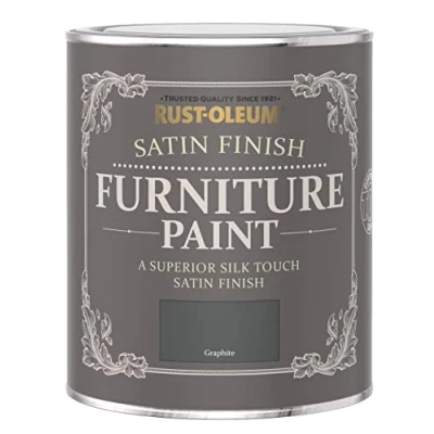 Image of Rust Oleum Satin Furniture Paint Graphite 125ML