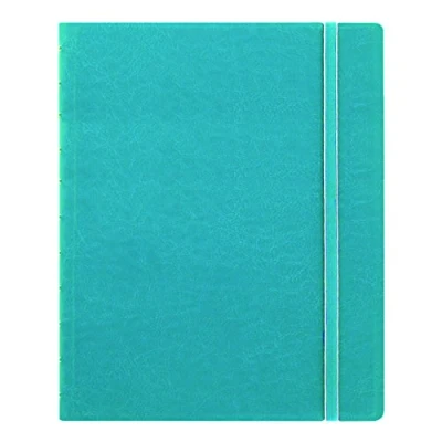 Image of Filofax REFILLABLE NOTEBOOK CLASSIC, 10.8&quot; x 8.5&quot; Aqua Elegant leather look cover with moveable pages Elastic closure, index, pocket and page marker (B115106U), Letter Size