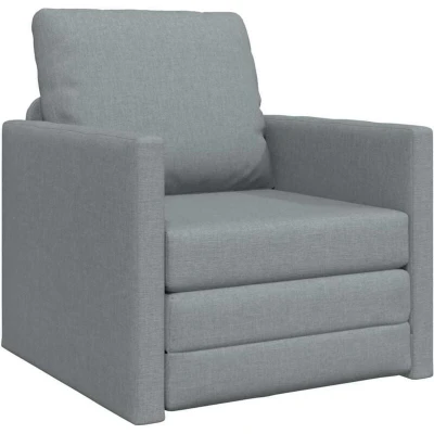 Image of vidaXL Floor Sofa Bed 2 in 1 Light Grey 74x77x81 cm Fabric