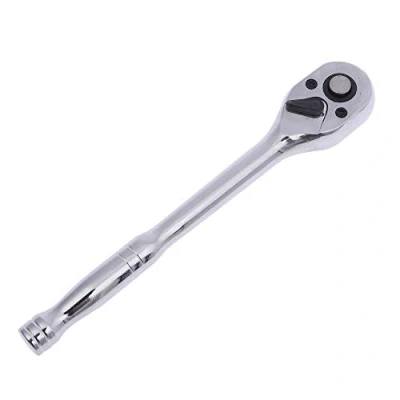 Image of KATSU 3/8 Inch Drive 72 Teeth Quick Release Reversible Ratchet Socket Wrench Handle, Chrome Vanadium Mirror Polished, Auto Repair Garage Mechanical Tool, 195mm 422908
