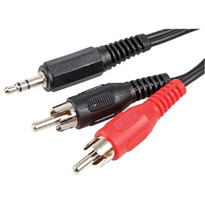 Image of PRO SIGNAL PSG00187 3.5mm Stereo Jack Plug to 2x Phono (RCA) Plugs Lead, 2m Black