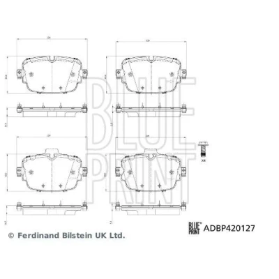 Image of 4M0698451AA, 4M0698451AE, 4M0698451AH, 4M0698451BH, 4M0698451K Brake pad set BLUE PRINT ADBP420127 AUDI: Q7, A6 C8 Saloon, A7 Sportback