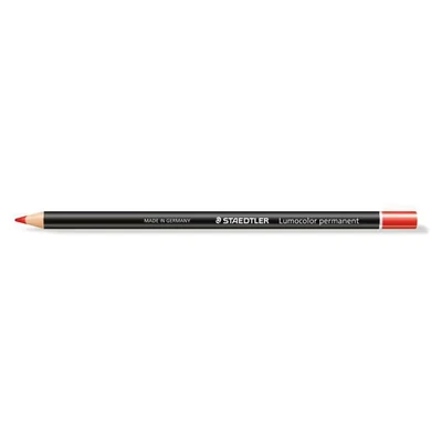 Image of Staedtler 108 20 2 Lumocolor Permanent Glasochrom Dry Marker Pencil Red (Pack of 12)