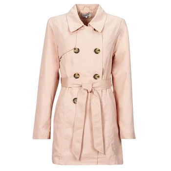 Image of Only ONLVALERIE women&#039;s Trench Coat in Pink