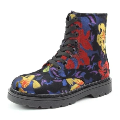 Image of Heavenly Feet Justina 2 (Blue Floral Velour, UK_Footwear_Size_System, Adult, Women, Numeric, Medium, Numeric_5)