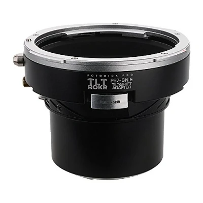 Image of Fotodiox Pro TLT ROKR Tilt/Shift Lens Mount Adapter Compatible with Pentax 6x7 Lenses to Sony E Cameras