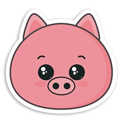Image of 2 x 10cm Cute Pink Pig Vinyl Stickers Piglet Farm Kids Laptop Sticker #20924 (10cm Wide)
