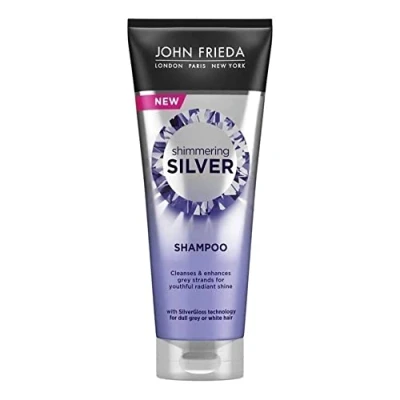Image of John Frieda Shimmering Shampoo for Dull Grey or White Hair, Silver, 250 ml (Pack of 1)