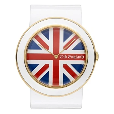 Image of Old England Women&#039;s Quartz Watch with Multi Colour Dial Analogue Display and White Plastic Strap Oe113Lr