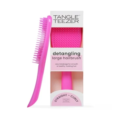 Image of Tangle Teezer Large Ultimate Detangler Hairbrush, for Wet and Dry Hair, Detangling Brush Thick, Curly, Long Two Tiered Teeth Reduce Breakage Eliminate Knots, Paddle, Runway Pink