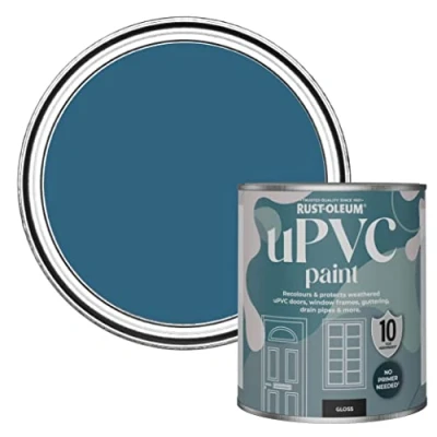 Image of Rust Oleum Blue uPVC Door and Window Paint In Gloss Finish Cobalt 750ml