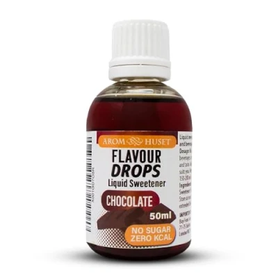 Image of Aromhuset Chocolate Flavour Drops 50 ml High Intensity, Sugar Free, Zero Calorie Flavoured Liquid for Protein Shakes, Baking, Yogurt, Ice Cream, Desserts and More
