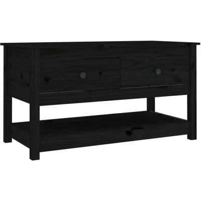 Image of vidaXL Coffee Table Black 102x49x55 cm Solid Wood Pine