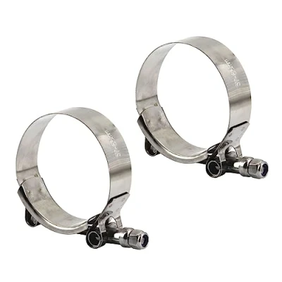 Image of (2 Pieces) 83 91mm 304 Stainless Steel T Bolt Hose Clamp Heavy Duty Pipe Clamps