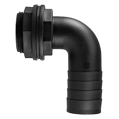 Image of Water butt/rain barrel/water storage tank overflow hosetail elbow with nut &amp; washer (1.5&quot; bsp 40mm barb)