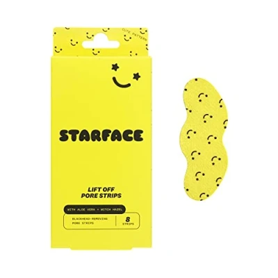 Image of Starface World Lift Off Pore Strips, Blackhead Remover, Deep Cleansing Nose Strip, Patches for Pores (8 count)