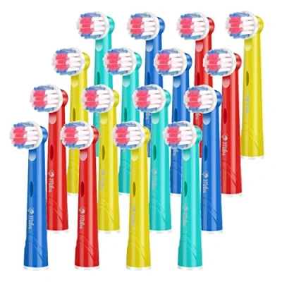 Image of Milos Kids Toothbrush Heads Compatible with Oral B / 16 Pack of Head Kids/Junior for Children