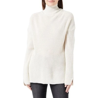 Image of ONLY Women&#039;s Onlbella Life Ls High Neck Nca KNT Knitted Jumper, Pumice Stone, XXL