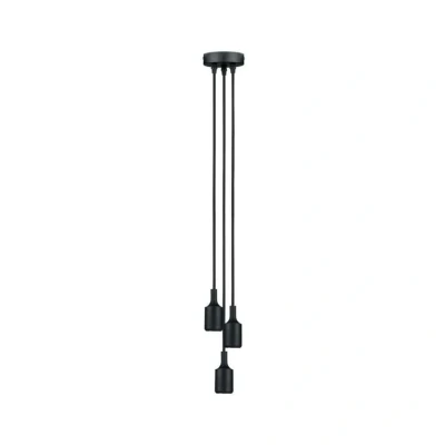 Image of Paulmann 50382 Pendant luminaire Neordic Ketil max. 3x20 watt lamp Black Ceiling Silicone, Metal E27